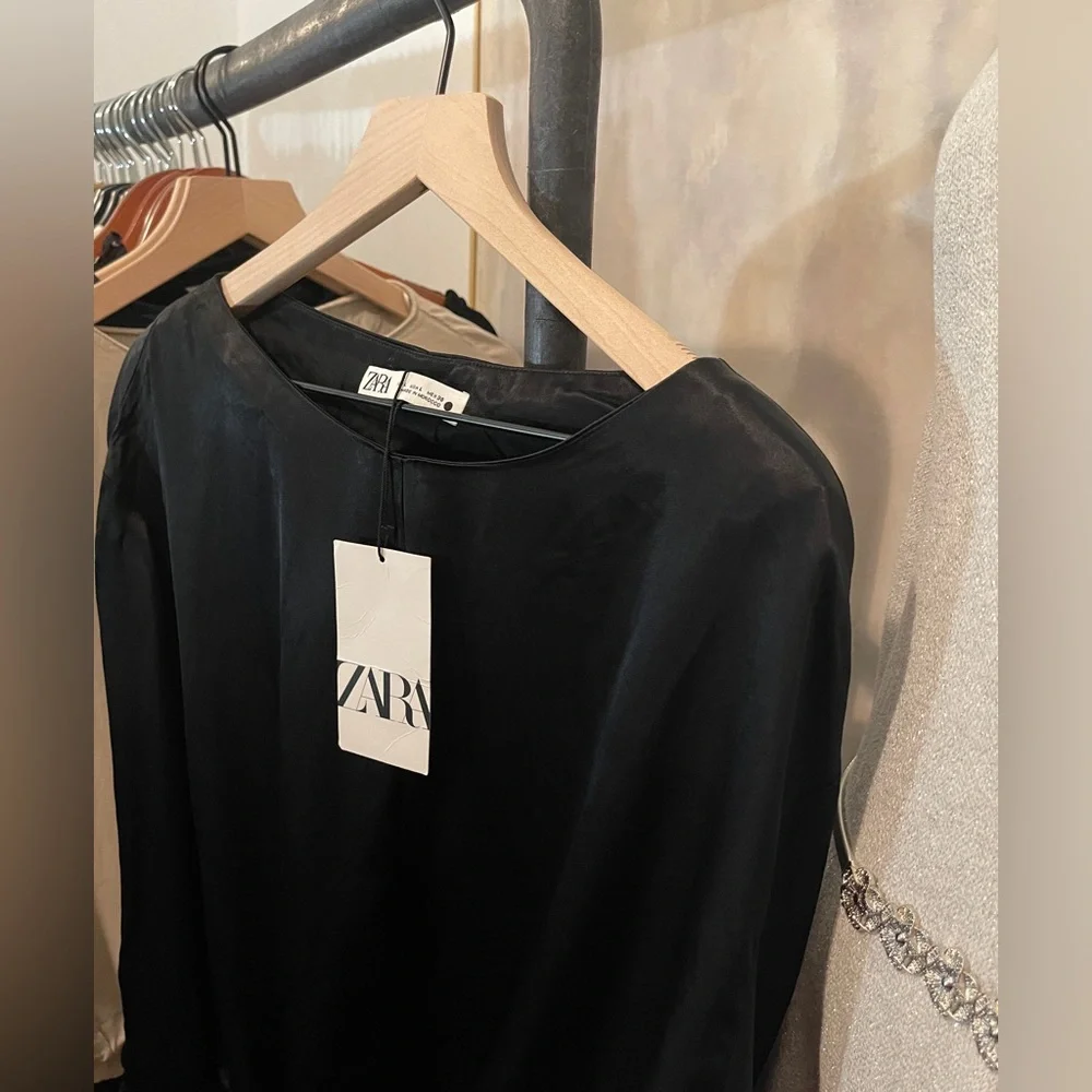 💫 Zara Satin Effect Blouse - NWT💫 - Picture 6 of 14